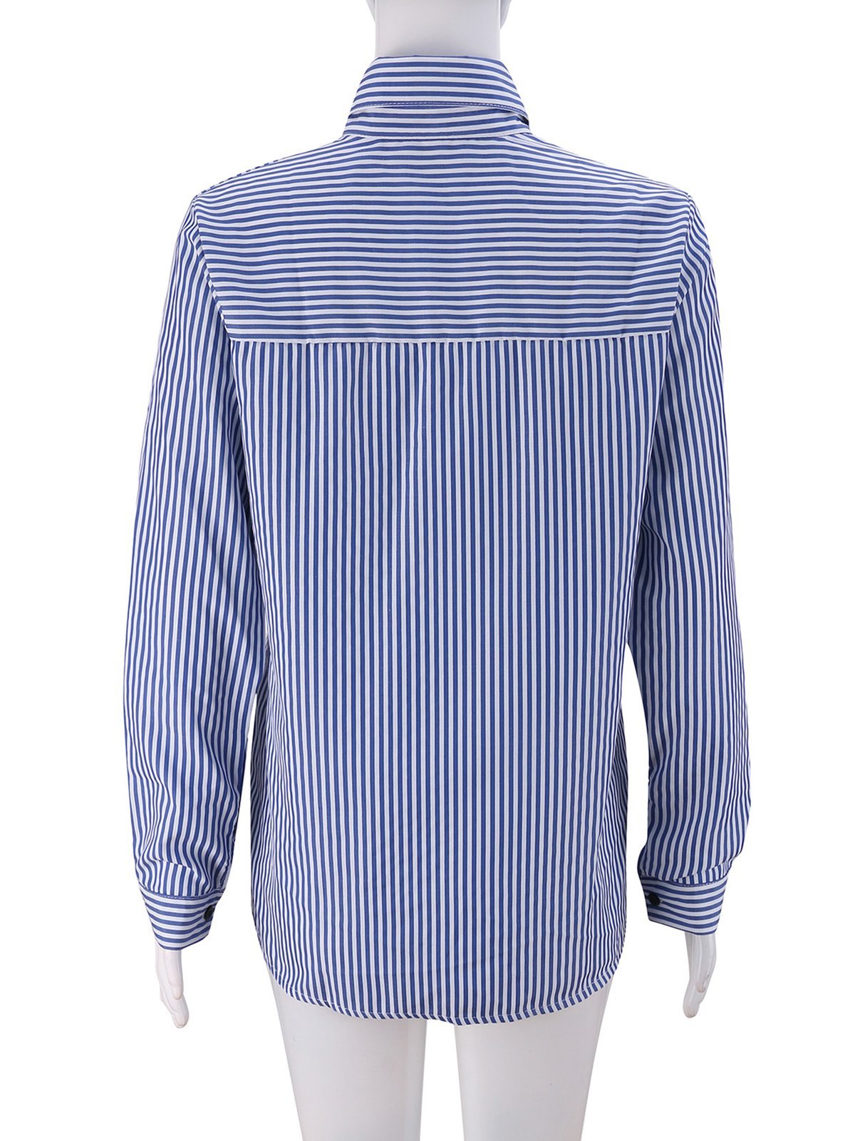 Striped Casual Loose Cotton Blouses
